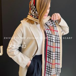 شال پلیسه نخ پنبه وارداتی BURBERRY 11825