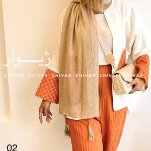 شال پلیسه وارداتی کرم روشن 11887