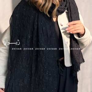 شال پلیسه مشکی شاین وارداتی 12072