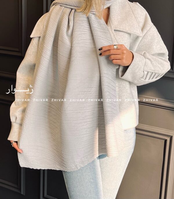 شال موهر پلیسه ساده 12363 - Image 6
