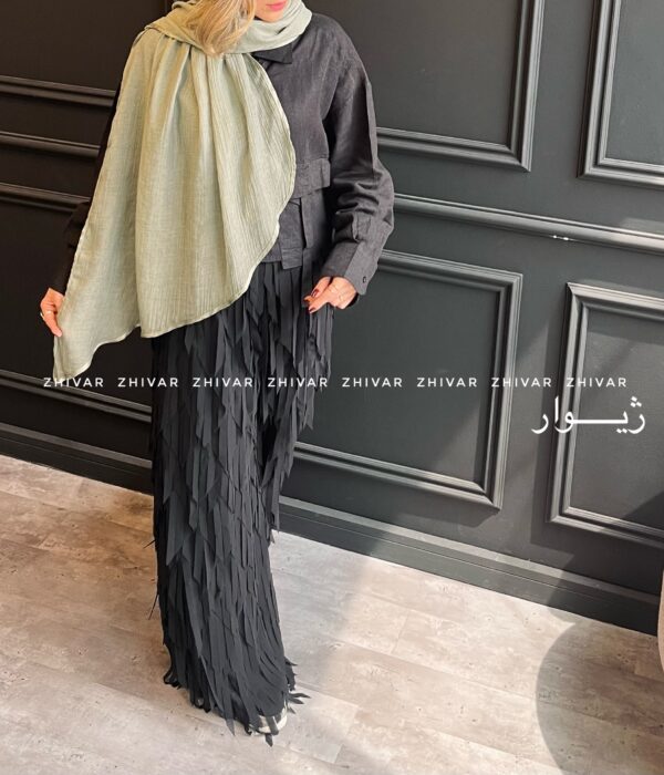 شال نخ لینن لطیف نواردوزی 12541 - Image 6