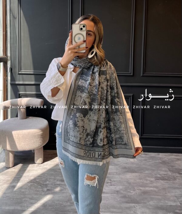 شال نخ ژاکارد دورو جنگل DIOR 12542 - Image 8