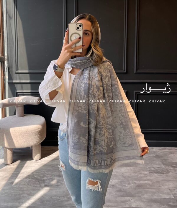شال نخ ژاکارد دورو جنگل DIOR 12542 - Image 2