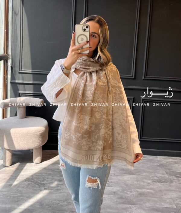 شال نخ ژاکارد دورو جنگل DIOR 12542 - Image 3