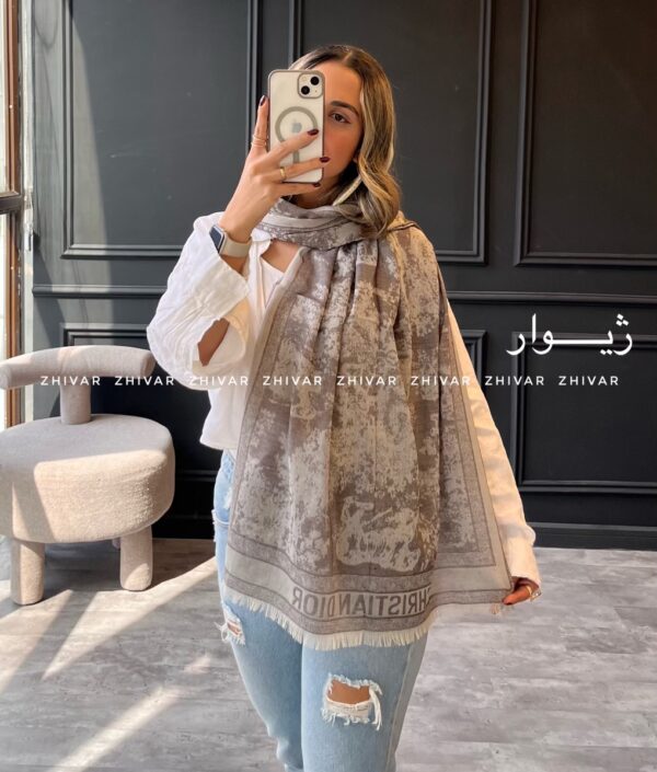 شال نخ ژاکارد دورو جنگل DIOR 12542 - Image 4