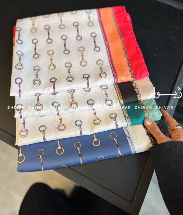 شال نخ ابریشم دور دست دوز 12572 - Image 2