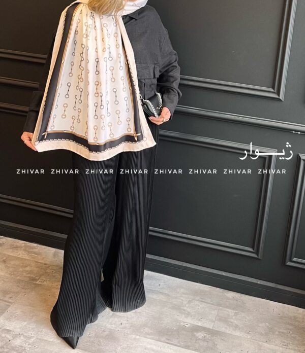 شال نخ ابریشم دور دست دوز 12572 - Image 5