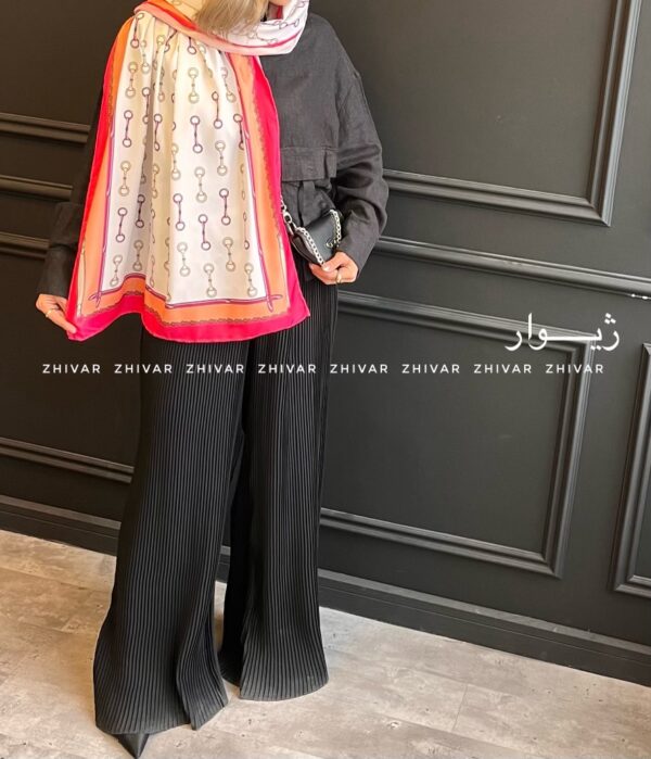 شال نخ ابریشم دور دست دوز 12572 - Image 6