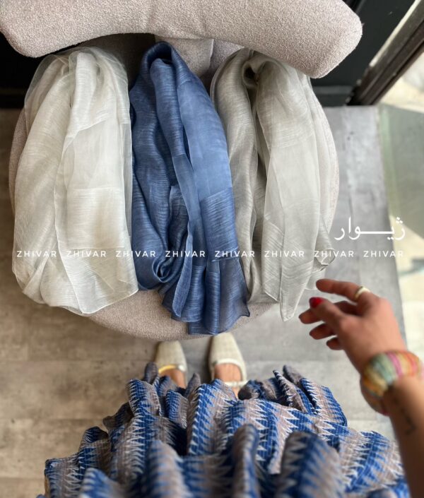 شال ساده حریر دولایه  12565 - Image 3