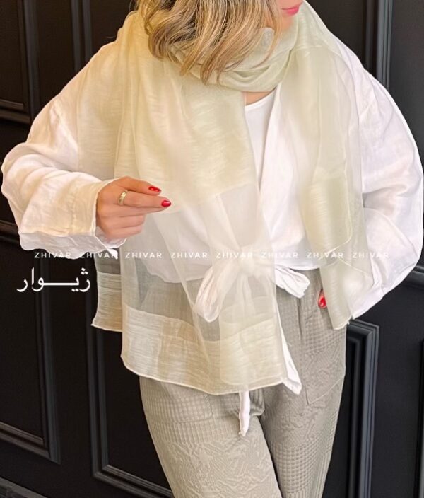 شال ساده حریر دولایه  12565 - Image 6