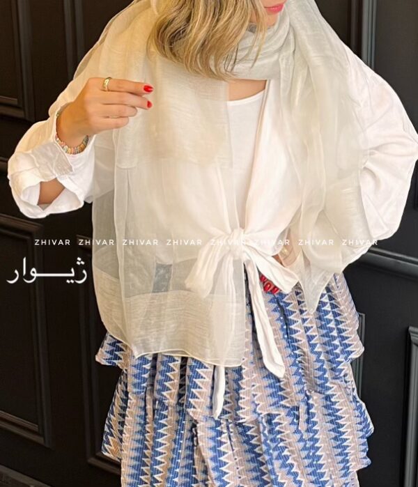 شال ساده حریر دولایه  12565 - Image 8