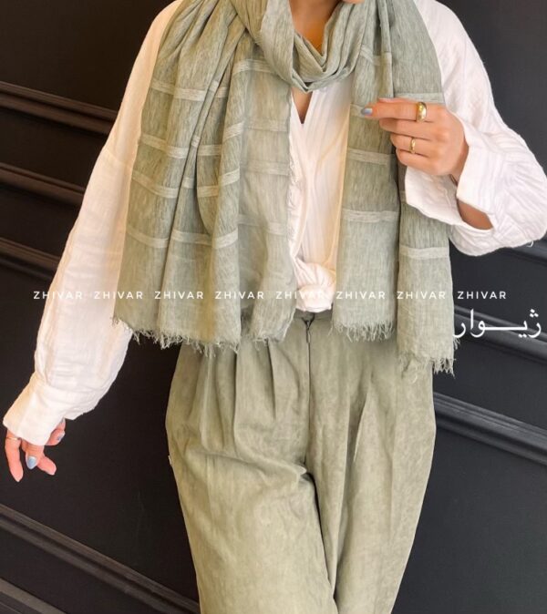 شال نخ لینن سنگشور 12587 - Image 6