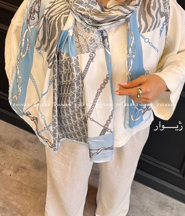 شال نخ ابریشم دور دست دوز 12586  DIOR