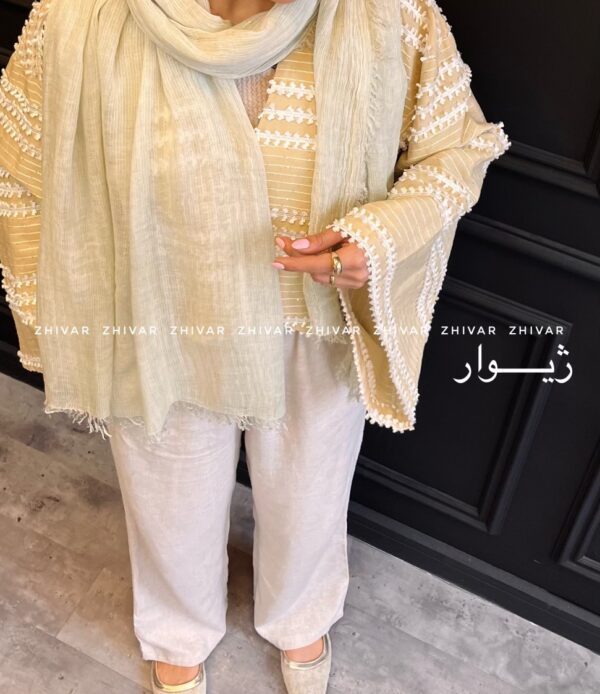 شال نخ لینن نازک و لطیف 12574 - Image 4
