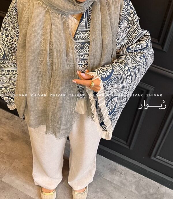 شال نخ لینن نازک و لطیف 12574 - Image 5
