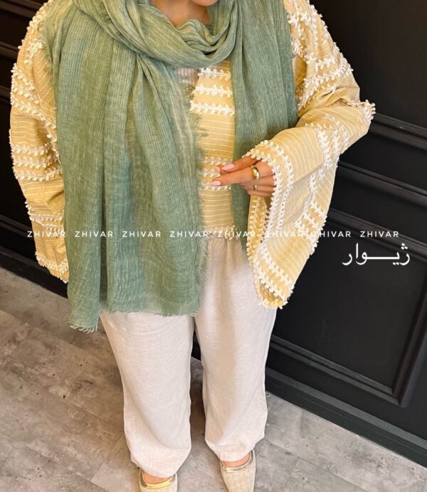 شال نخ لینن نازک و لطیف 12574 - Image 6
