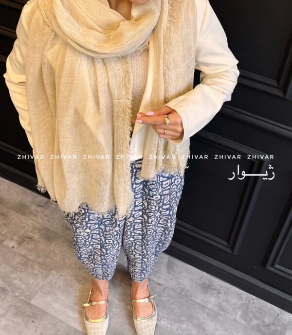 شال نخ لینن نازک و لطیف 12574 - Image 8