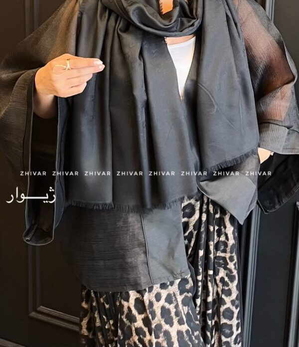 شال نخ ژاکارد دورو لطیف 12578 GUCCI - Image 4