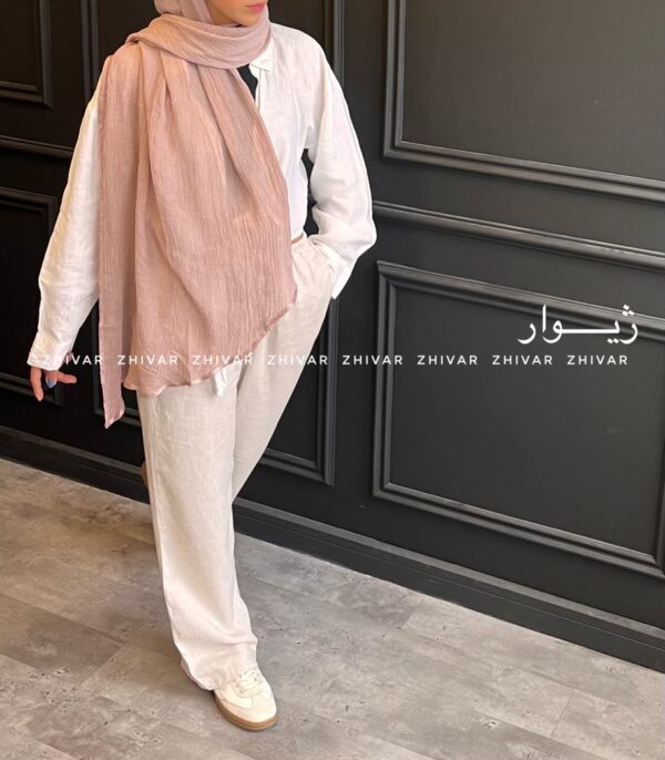 شال نخ لینن لطیف نواردوزی 12585 - Image 8