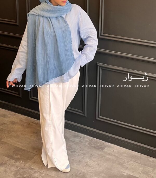 شال نخ لینن لطیف نواردوزی 12585 - Image 9