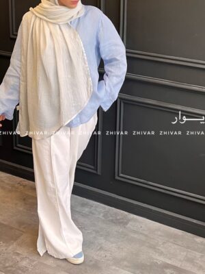 شال نخ لینن لطیف نواردوزی 12585