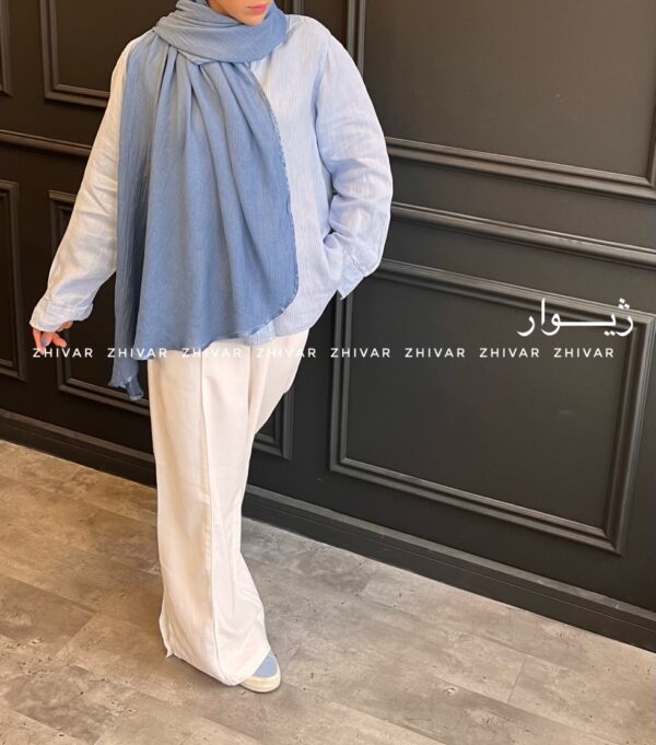 شال نخ لینن لطیف نواردوزی 12585 - Image 3