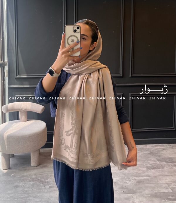 شال ژاکارد دور ریش 12546 - Image 4