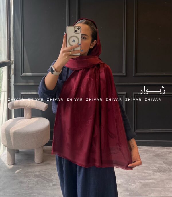 شال ژاکارد دور ریش 12546 - Image 3