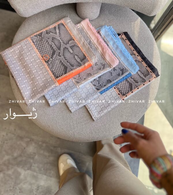 شال نخ ابریشم دور دست دوز 12590 GUCCI - Image 2