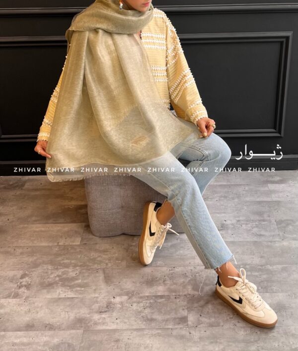 شال دولایه حریر تور  12591 - Image 6