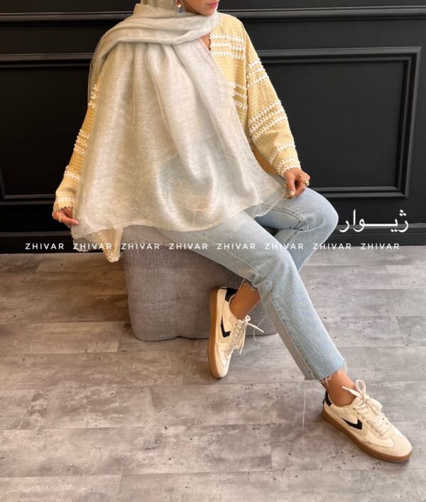 شال دولایه حریر تور  12591 - Image 8