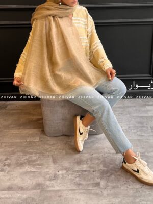 شال دولایه حریر تور  12591