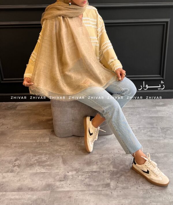 شال دولایه حریر تور  12591 - Image 2