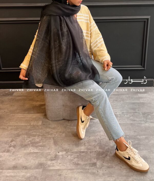 شال دولایه حریر تور  12591 - Image 3