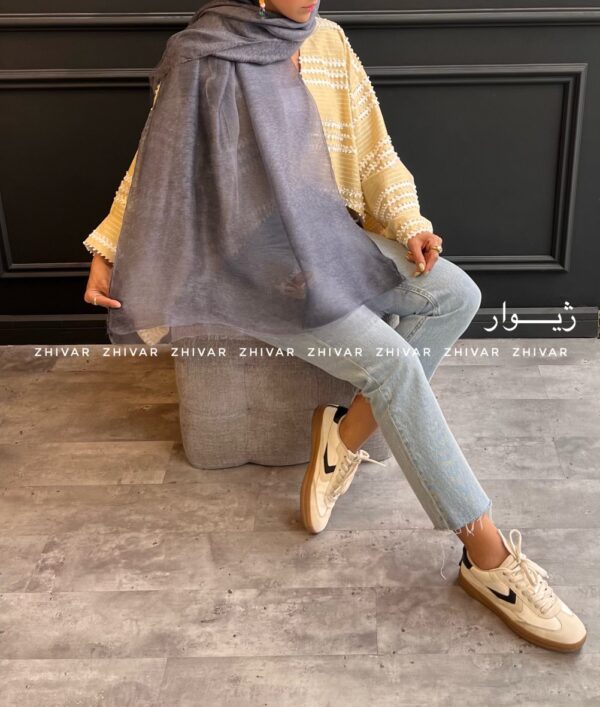 شال دولایه حریر تور  12591 - Image 4