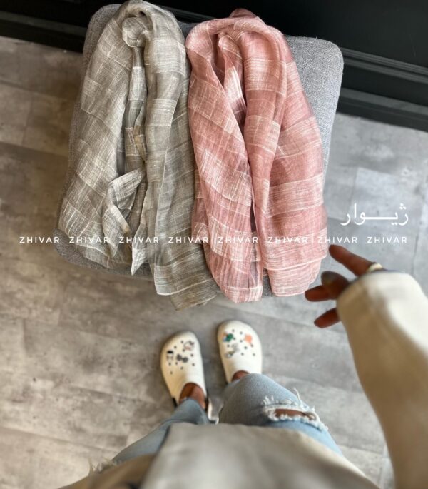 شال ساده حریر ابریشم 12589 - Image 2