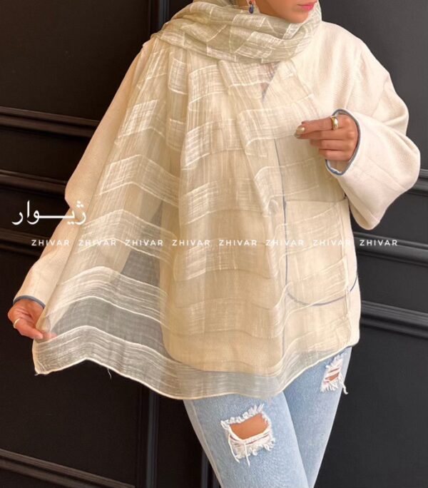 شال ساده حریر ابریشم 12589 - Image 4