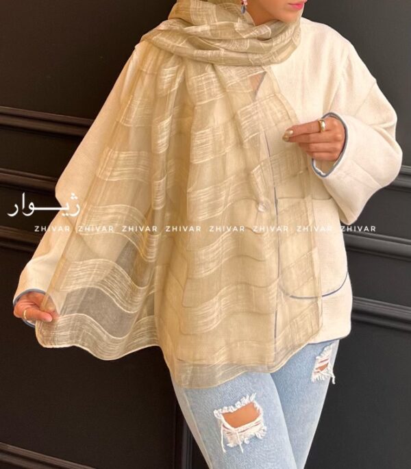 شال ساده حریر ابریشم 12589 - Image 5