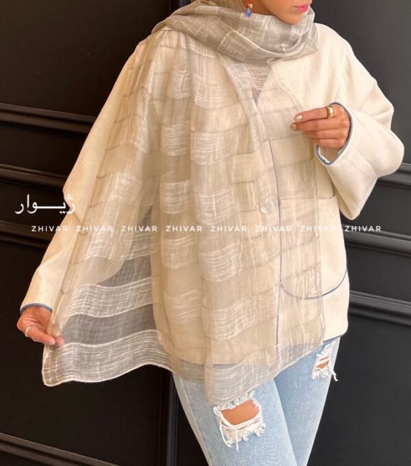 شال ساده حریر ابریشم 12589 - Image 6