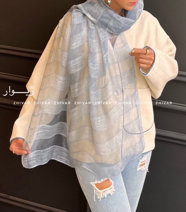 شال ساده حریر ابریشم 12589 - Image 7