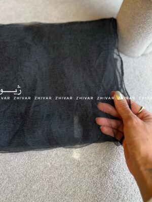 شال مشکی حریر پفکی ساده 12588
