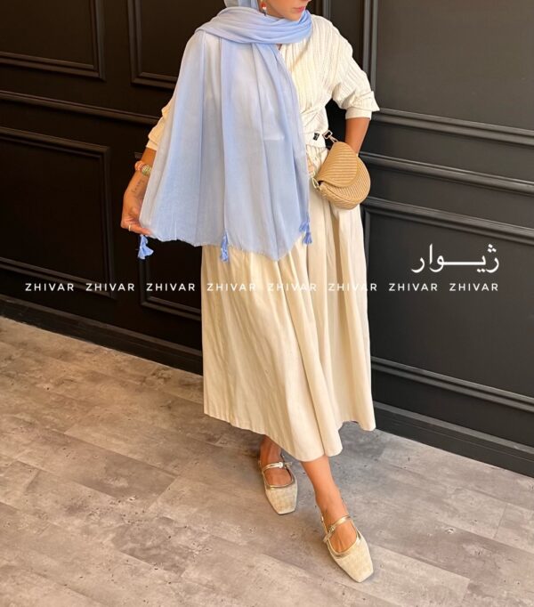شال پلیسه ساده لطیف و خنک 12592 - Image 5