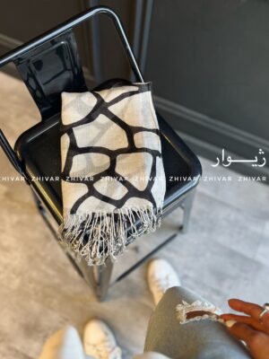 شال طوسی نخ پنبه مستر کوالیتی ریش دار 12594