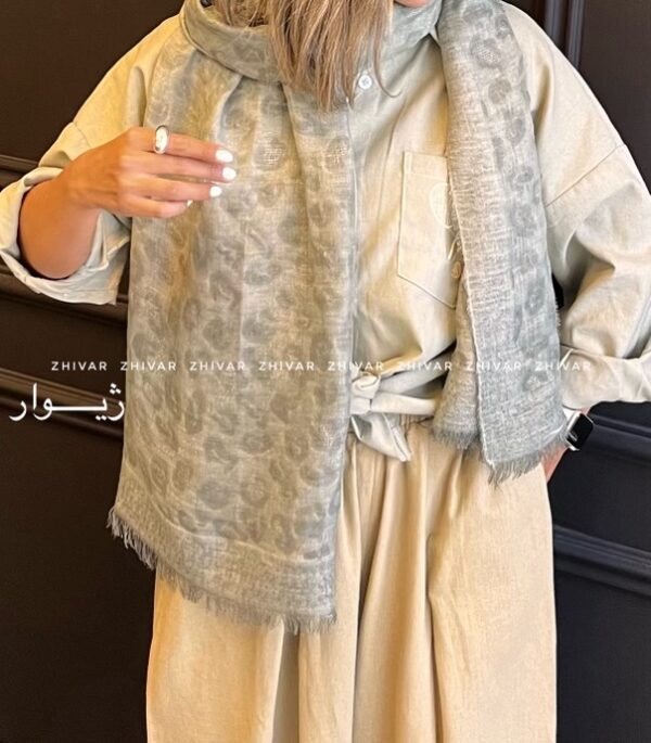 شال لینن پلنگی شاین 12595 - Image 12
