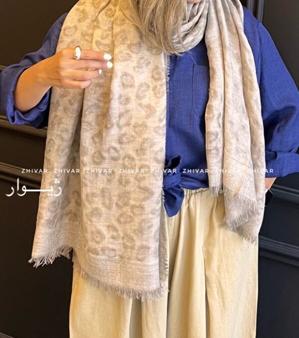 شال لینن پلنگی شاین 12595 - Image 3