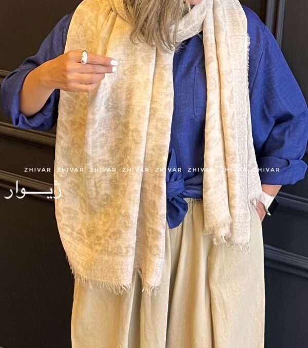 شال لینن پلنگی شاین 12595 - Image 5
