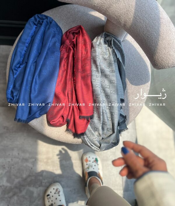 شال نخ ژاکارد دورو لطیف 12597 GUCCI - Image 3