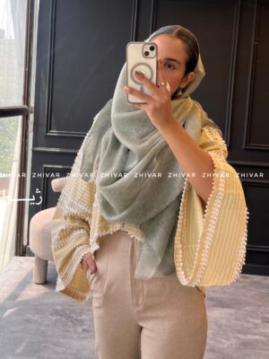 شال دولایه حریر تور 12604