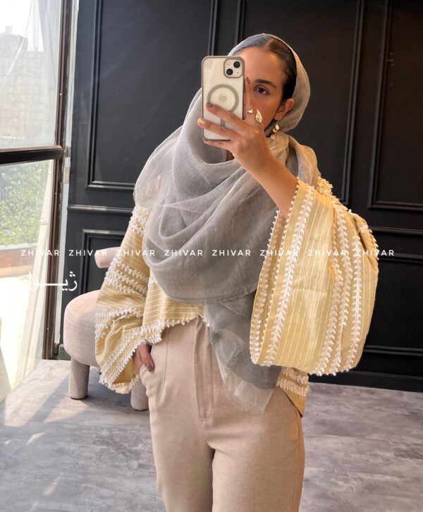 شال دولایه حریر تور 12604 - Image 3