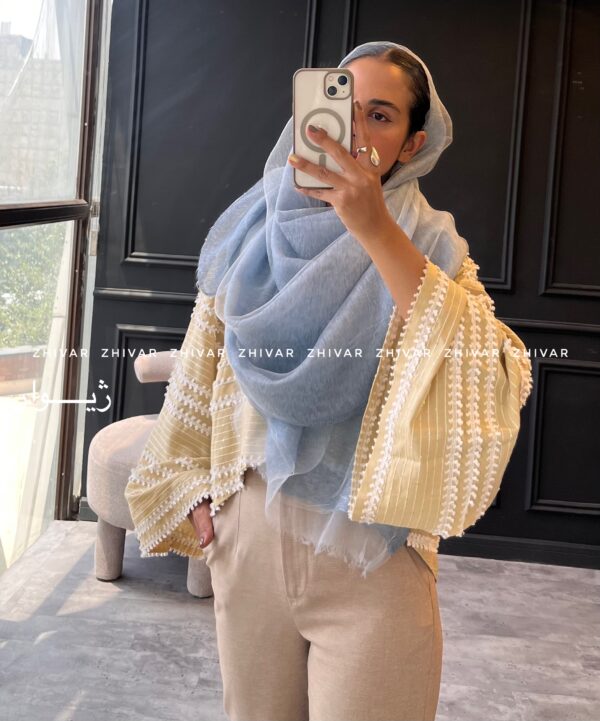 شال دولایه حریر تور 12604